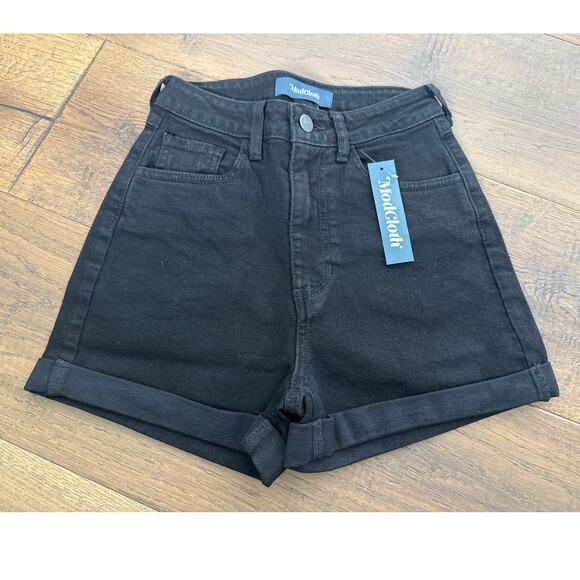 Modcloth Pants - ModCloth Hot and Fun Summer Nights High-Rise Denim Short Black Womens Sz 24 NWT
